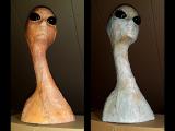 ALIEN BÜSTE SKULPTUR lifesize Unikat OOAK Science Fiction Prop Space Deko - GRIM-ALIEN v. Grimboldtt