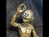 GOLLUM Metall Mini Figur Statue golden Patina Herr der Ringe Deko