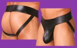 HERREN SM SLIP POFREI SCHWARZ S - sexy Herrenslip - Wetlook Fetisch Outfit - Größe S