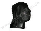 LEDERMASKE *EVIL* - schwarze Fetisch Maske mit Zipper - der Klassiker für Euren Sklaven