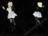 ROCKABILLY GIRL FIGUR - sexy PVC Statue - XXL Brust Petticoat Lederjacke Netzstrümpfen Boots